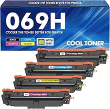 Cool Toner 069H 069 Compatible Toner Cartridge for Canon 069H 069 i sensys MF752cdw ImageCLASS MF751Cdw MF753Cdw MF752Cdw MF756Cx LBP673Cdw LBP674Cx (Black Cyan Yellow Magenta, 4-Packs)