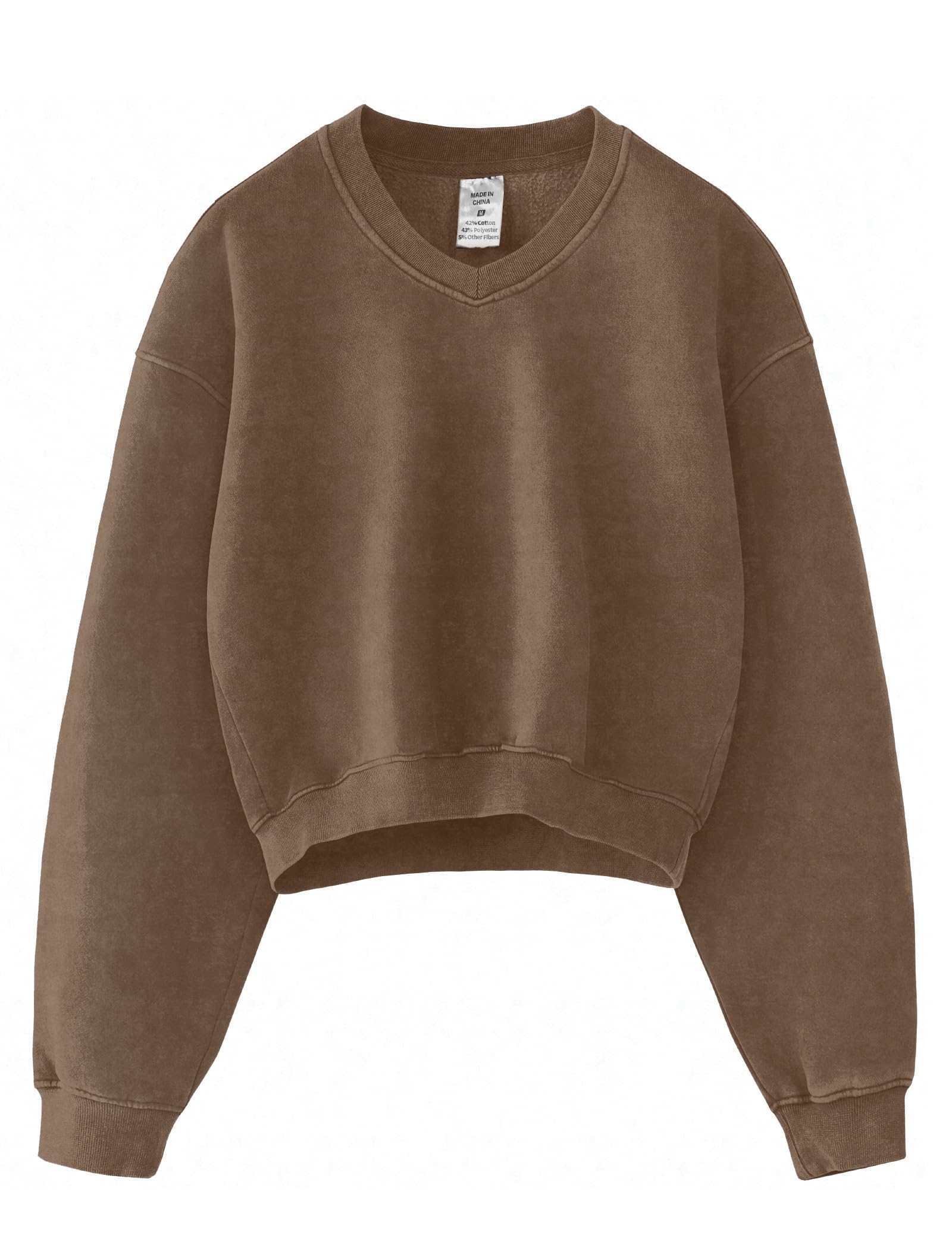 Hatant Sweatshirt for Women Acid Wash Athletic Hoodie Heritage Fleece V-neck Long Sleeve Hoodie Fleece Women Sweatshirt