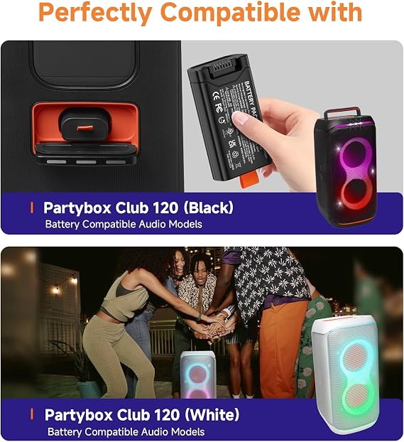 Battery Replacement Compatible with JBL PartyBox Club 120 Portable Speaker, Replacement for Battery 200