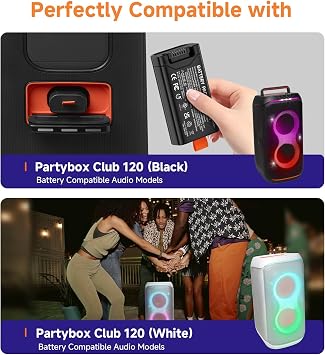 Battery Replacement Compatible with JBL PartyBox Club 120 Portable Speaker, Replacement for Battery 200
