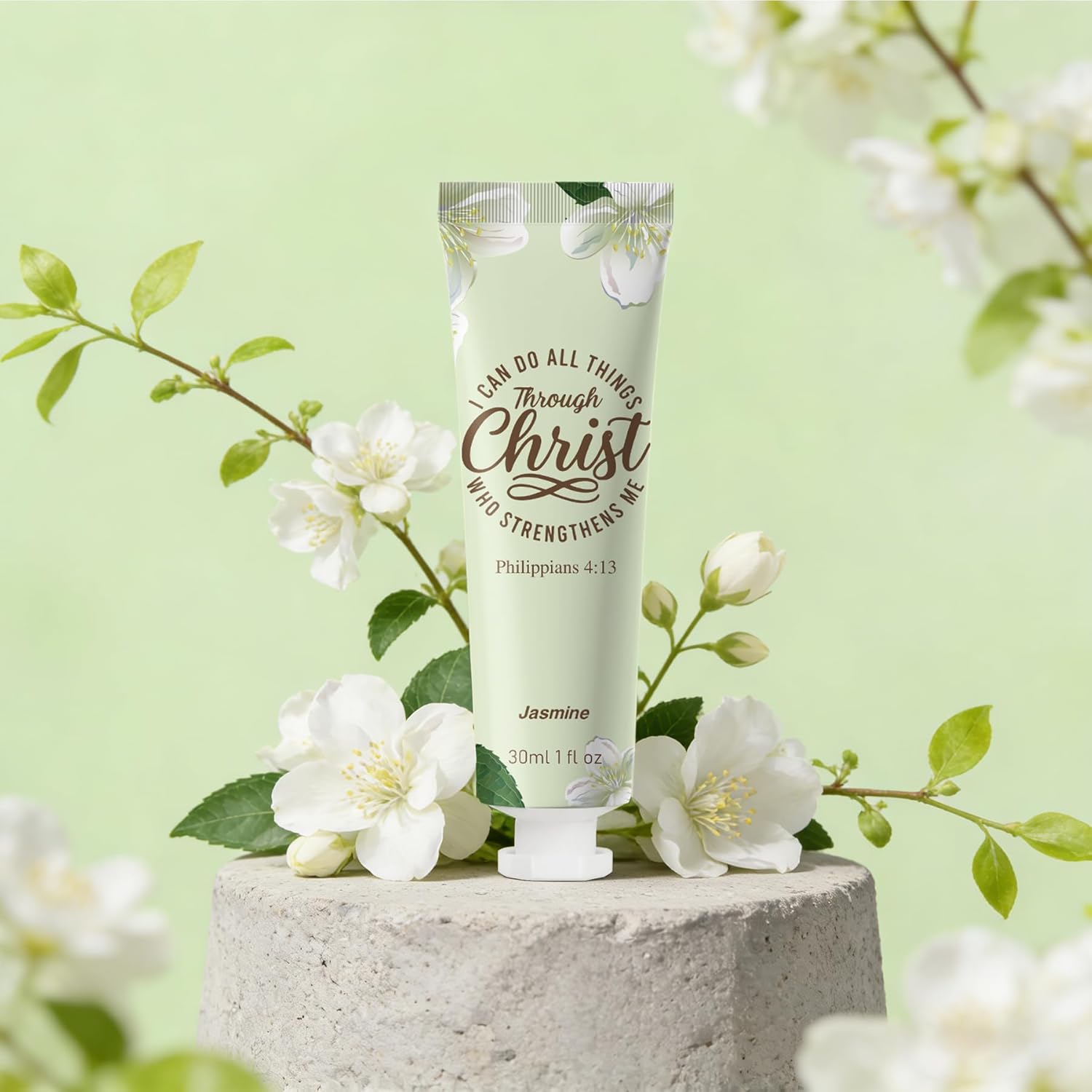 24 Pcs Christian Hand Cream Bulk Inspirational Religious Gifts Bible Verse Moisturizing Hand Lotion for Women Guests Thank You Wedding Small Return Gifts Floral Scent, Chamomile Rose Freesia Jasmine