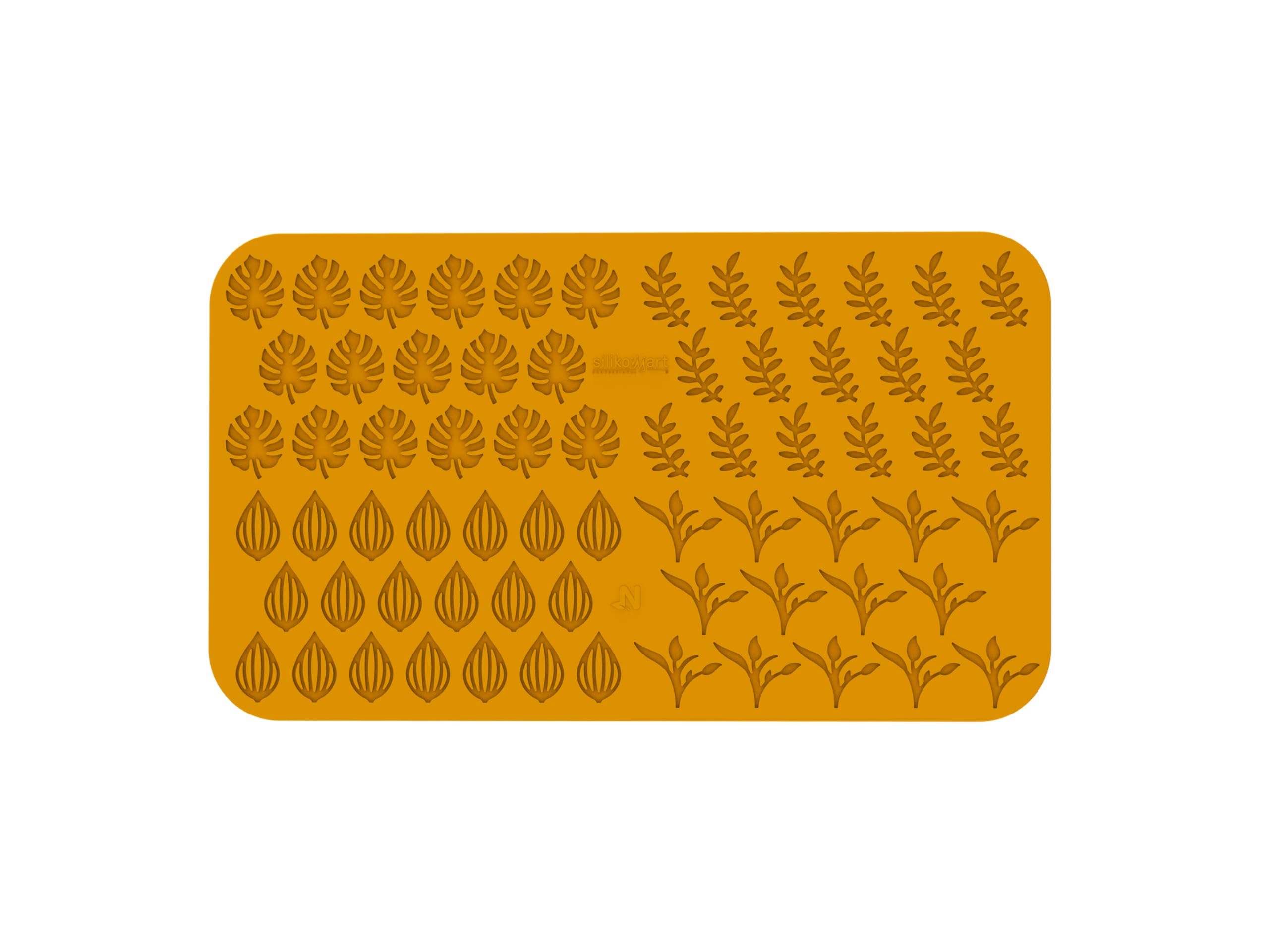 GIARDINO - STAMPO in Silicone N.68 FOGLIE 40X25 H 2 MM - 40X49 H 2 MM