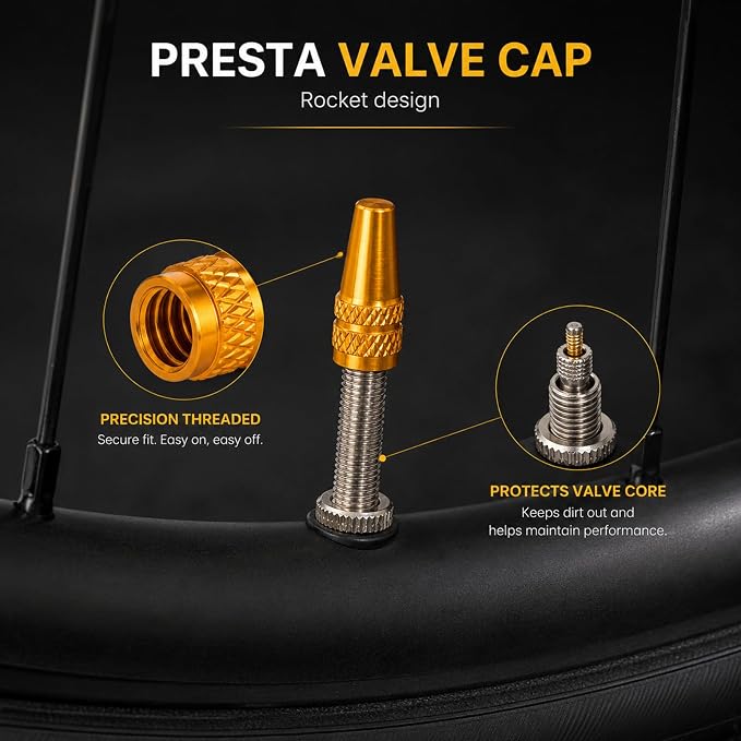 50 tapas de válvula Presta aluminio multicolor para bicicleta miniatura 4