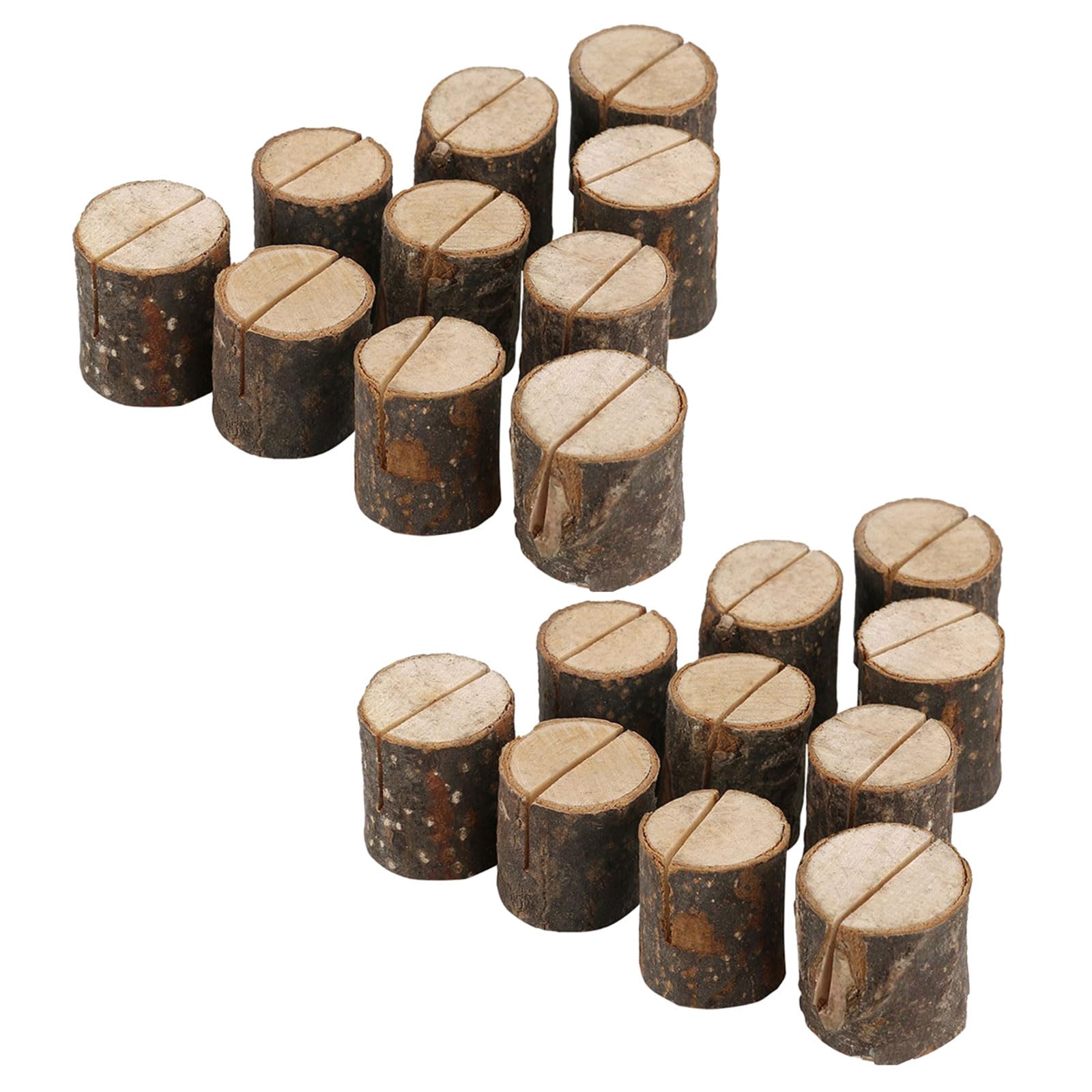 Nucelit 20Pcs Wood Table Number Holders Stands for Wedding, Wood Name Cards Holders Memos Note Photo Food Label Card Holder