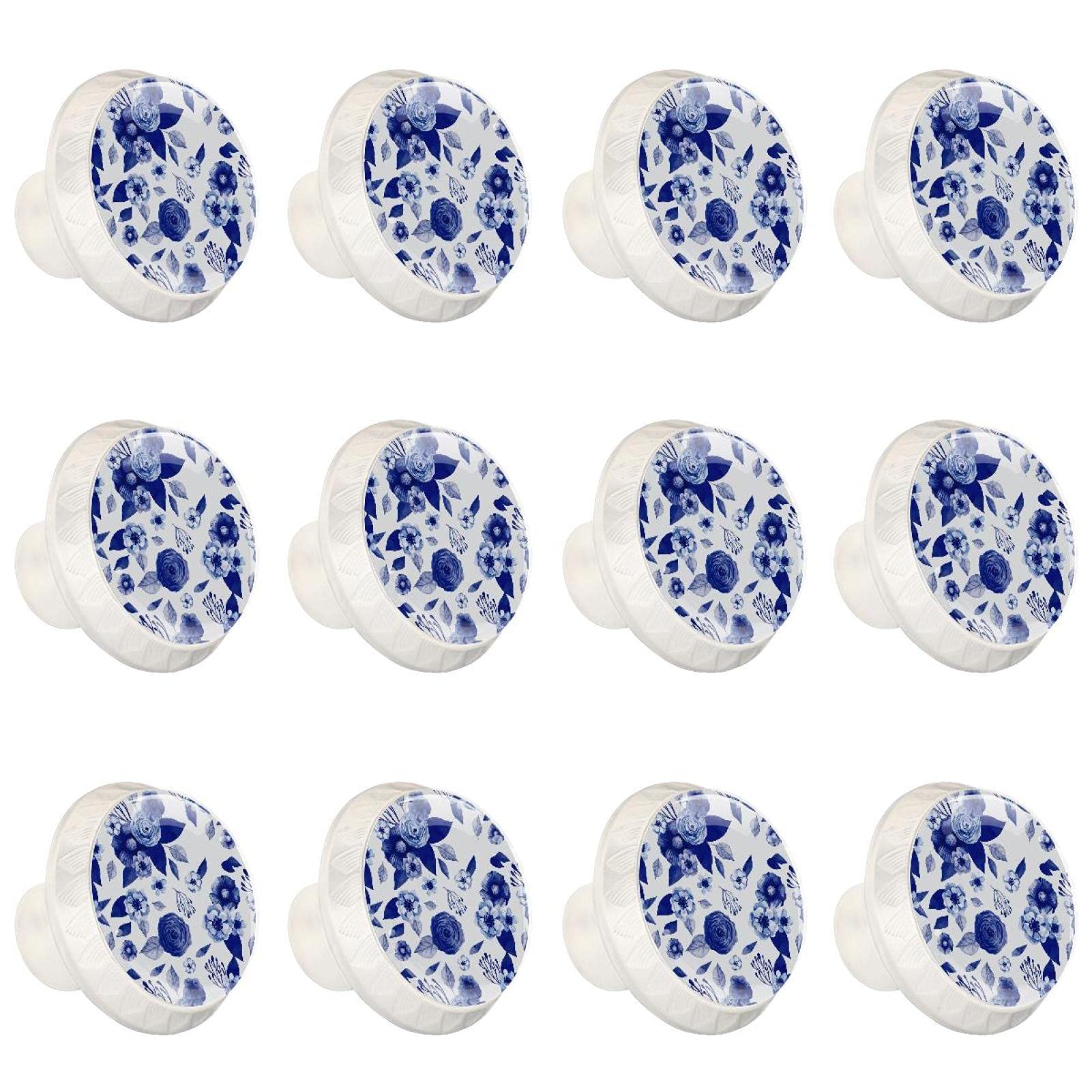 Bouton de meuble vintage fleurs bleues pour rafraîchir un salon