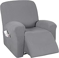 Vista 11 de PrinceDeco Funda para silla reclinable, elástica, 1 pieza, protector de muebles con parte inferior elástica para silla con bolsillo lateral, gruesa