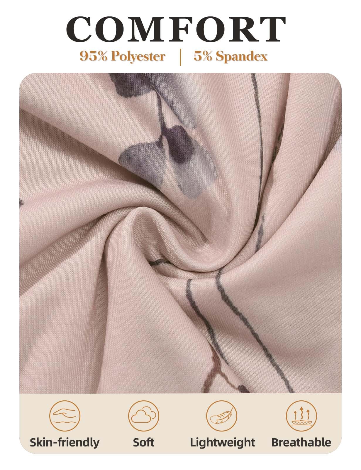 heekpek Magliette Donna Manica Lunga Tshirt Stampata Girocollo Ponchetta a Pieghe Top Donna Elegante Blusa Basic Maglietta Maniche Lunghe Primavera Estiva Autunno