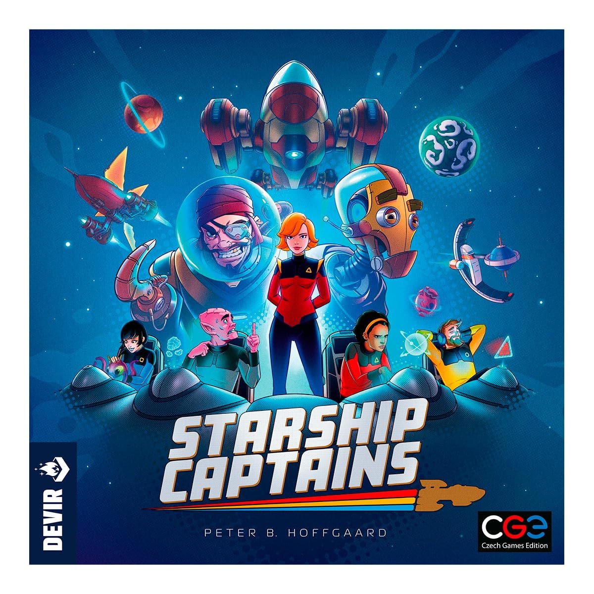 Devir - Starship Captains, gra planszowa, gra planszowa solo, strategiczna gra planszowa (BGSTCAPSP)