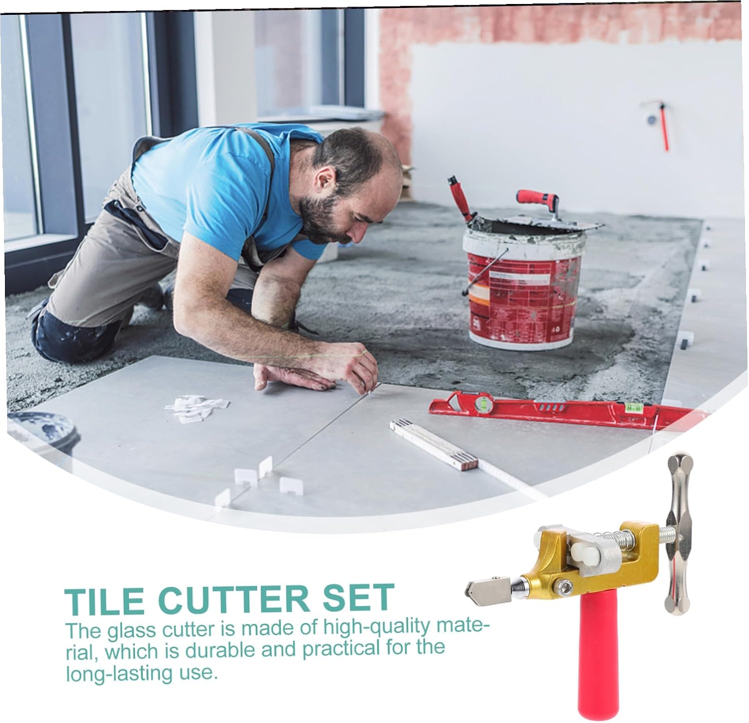 YOSADIER Multi-Functional Roller Tile Cutter Set for Home Cutting Tool Tungsten Blades Heavy Duty Design for Thick Ceramic and Glass Tiles