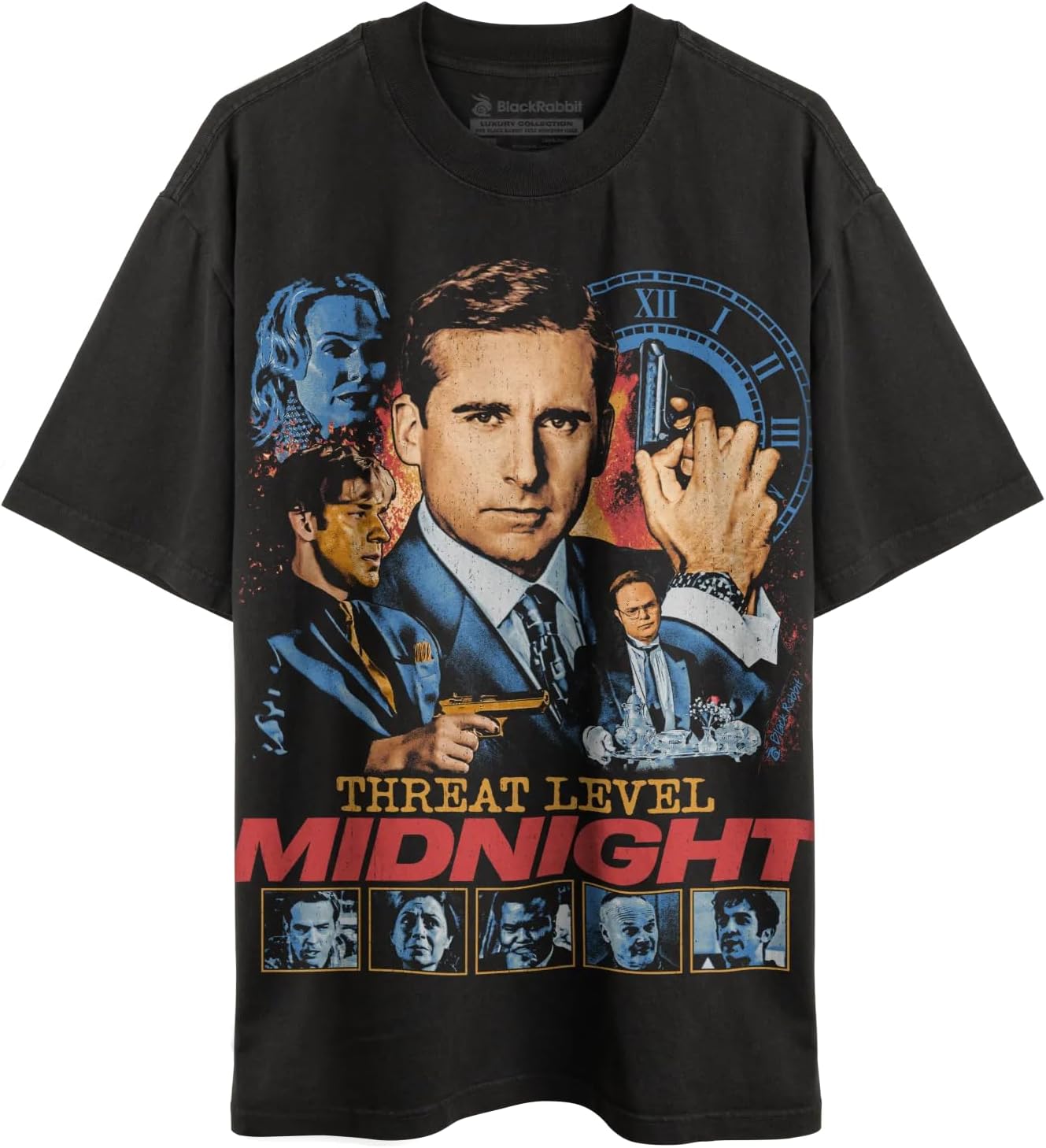 Black Rabbit Threat Level Midnight Retro Vintage Spy Movie Inspired Unisex Classic T-Shirt