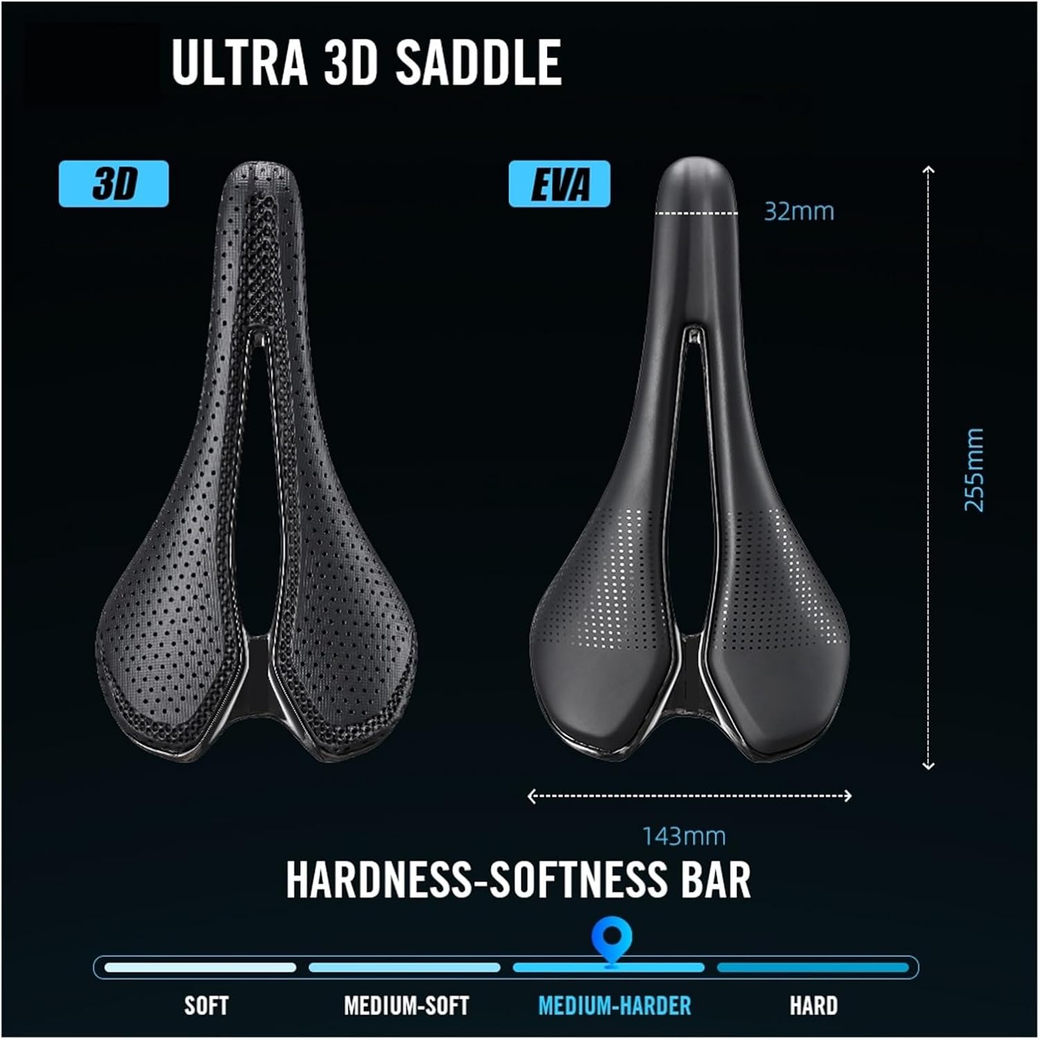 12K Full Carbon 3D Print Saddle 122g Triathlon Road MTB Gravel Bike Lightweight Cycling Seat EVA Surface 7x9mm