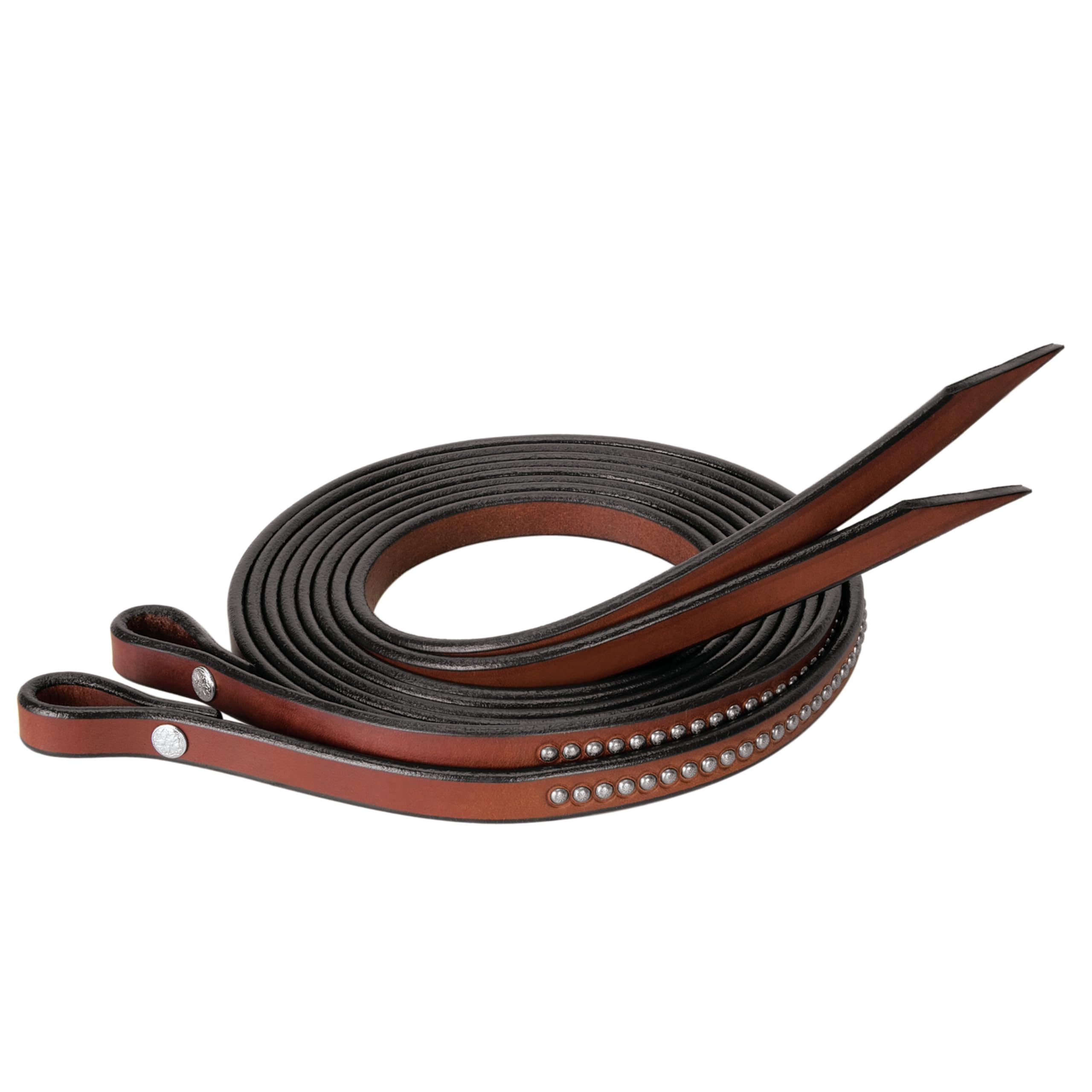 Weaver Cuero Brida Cuero Roper Carrete con Puntos Grabados, 50-1708, Rich Brown