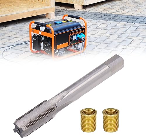 Miniatura 5 de Kadimendium Bujía Rosca Orificio Herramientas de reparación Metal M12x1.25 Insertos M14x1.25 Grifo 0.551 in Kit de roscado de punta espiral Tapón