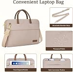 RAINYEAR 14 Inch/15.6 Inch Laptop Bag for Women, Protective Waterproof Large Capacity Computer Shoulder Bag with Handle