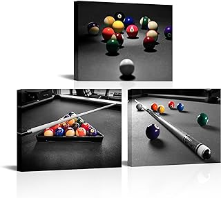 Apicoture Billiards Art Picture Wall Decor - Black And White Billiard Ba...