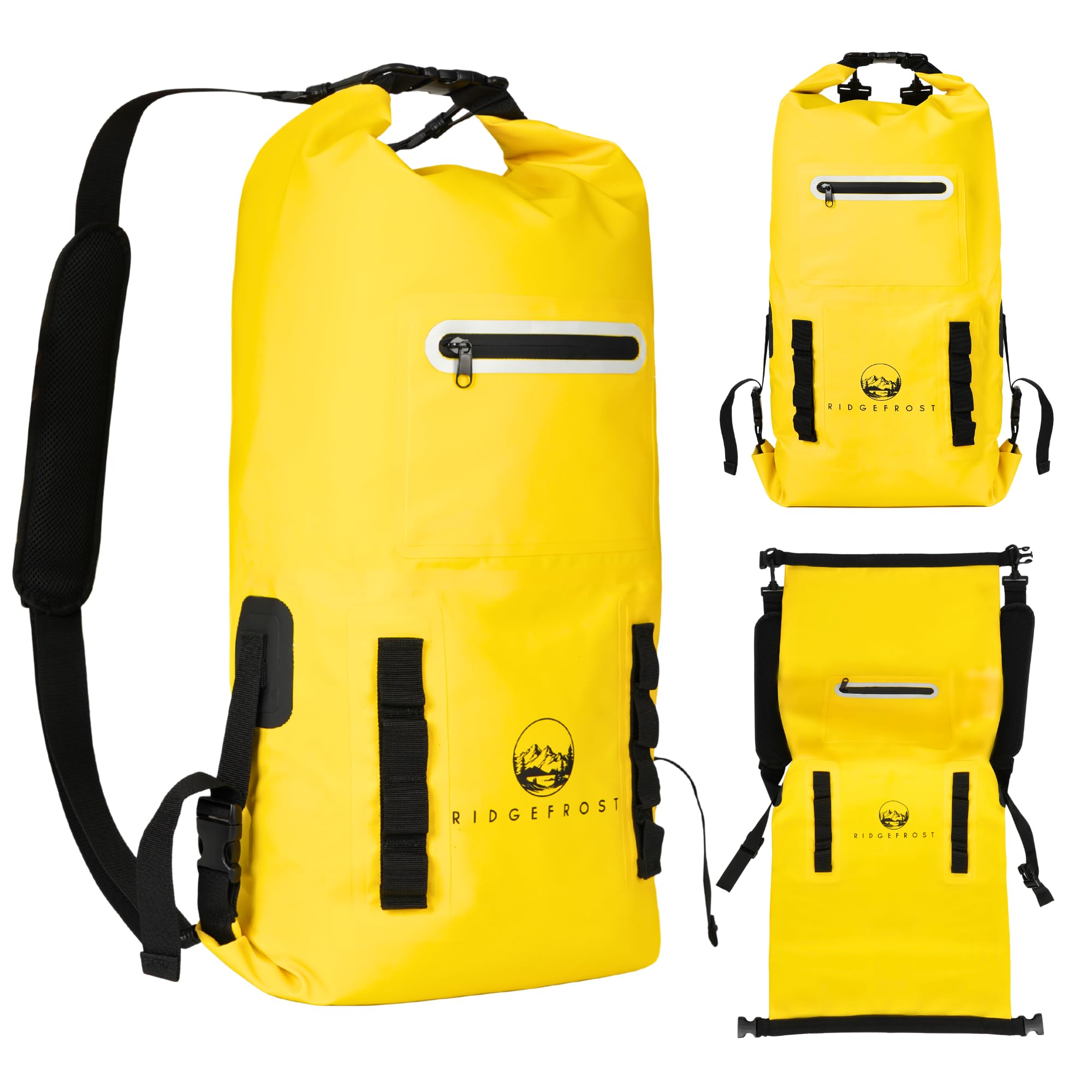Ridgefrost 20L Dry Bag | Waterproof w/2 Compartments | Dry Bag for Beach & More | Lightweight Roll-Top & Roll-Bottom backpack