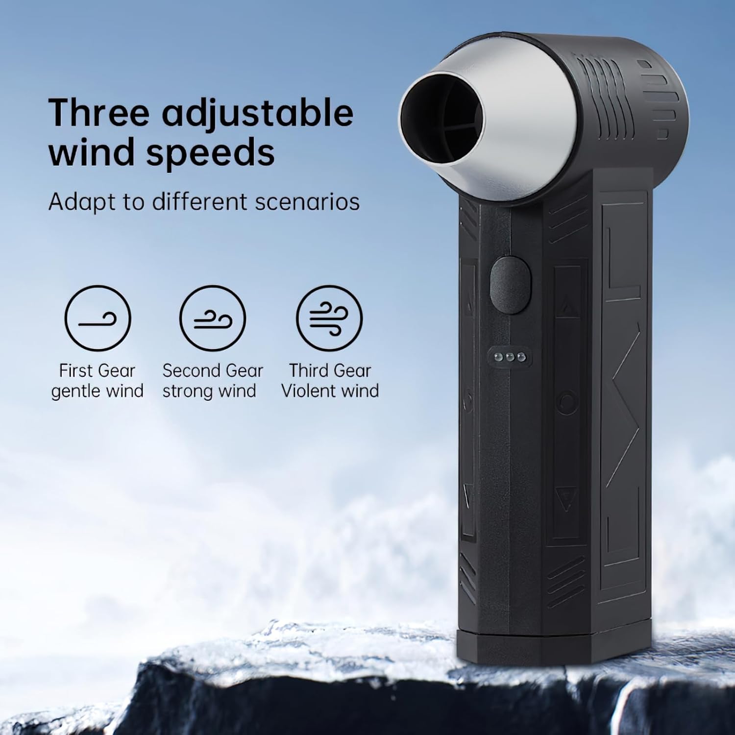 Portable USB Dust Blower, High Power Multi-Functional Air Blower for Car Interior Cleaning, Pet Drying, Dust Removal, 3 Adjustable Wind Speeds