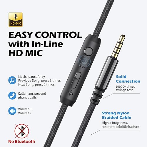 Miniatura 5 de AILIHEN C8 Kids Headphones Wired, On-Ear Headphones with Microphone and Volume Control Foldable Corded Stereo 3.5mm Headset for School Teens