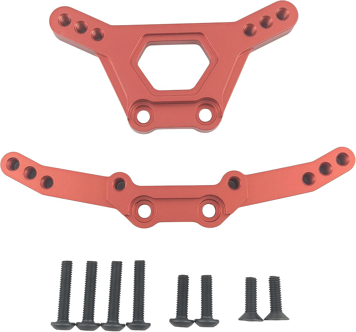 Aluminum Alloy Front & Rear Shock Towers 10538 for 1/10 4-Tec Drift RC Car Upgrade Parts (Red)