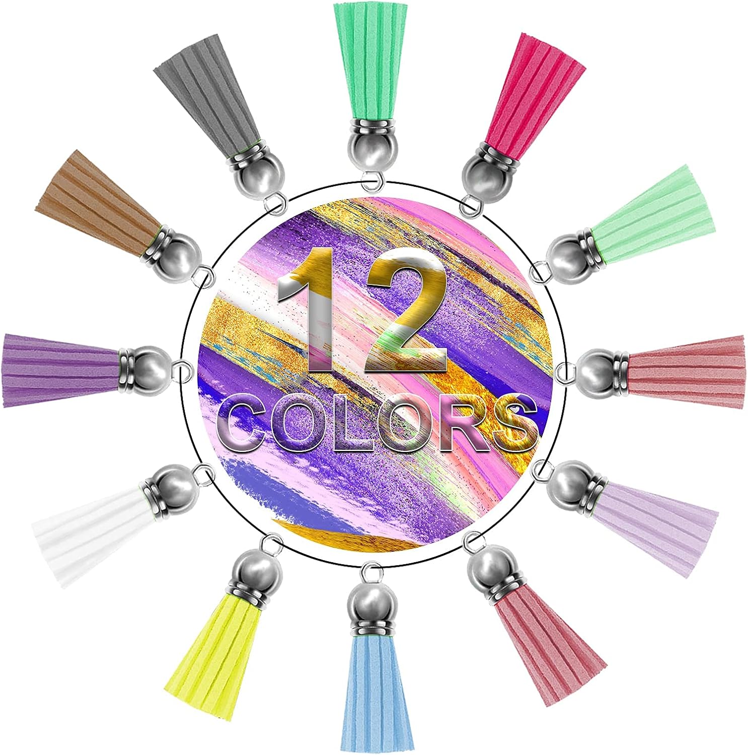 310PCS Acrylic Keychain Blanks, EAONE 60 Clear Circle Discs 60 Keychain Rings 60 Keychain Tassel 60 Gift Yarn Bags 70 Jump Rings with Needle Pliers for DIY Keychain Set