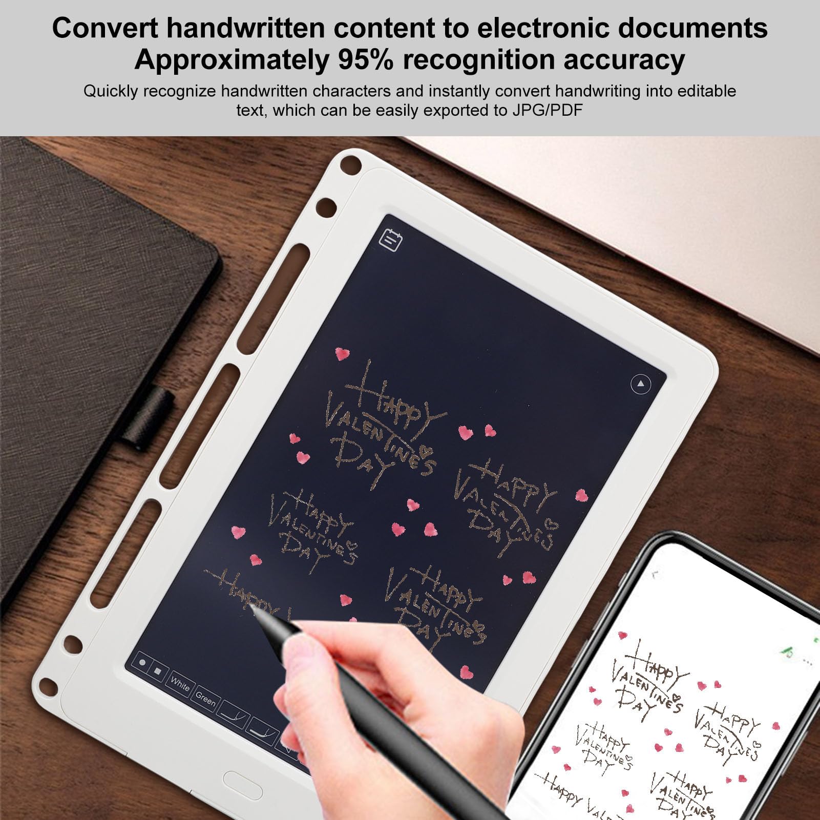 SIXRUN Smart Pen Writing Board Set, Taccuino Digitale Riutilizzabile con AI Smart Pen, Conversione in Testo Modificabile, con APP per Telefoni e Tablet IOS