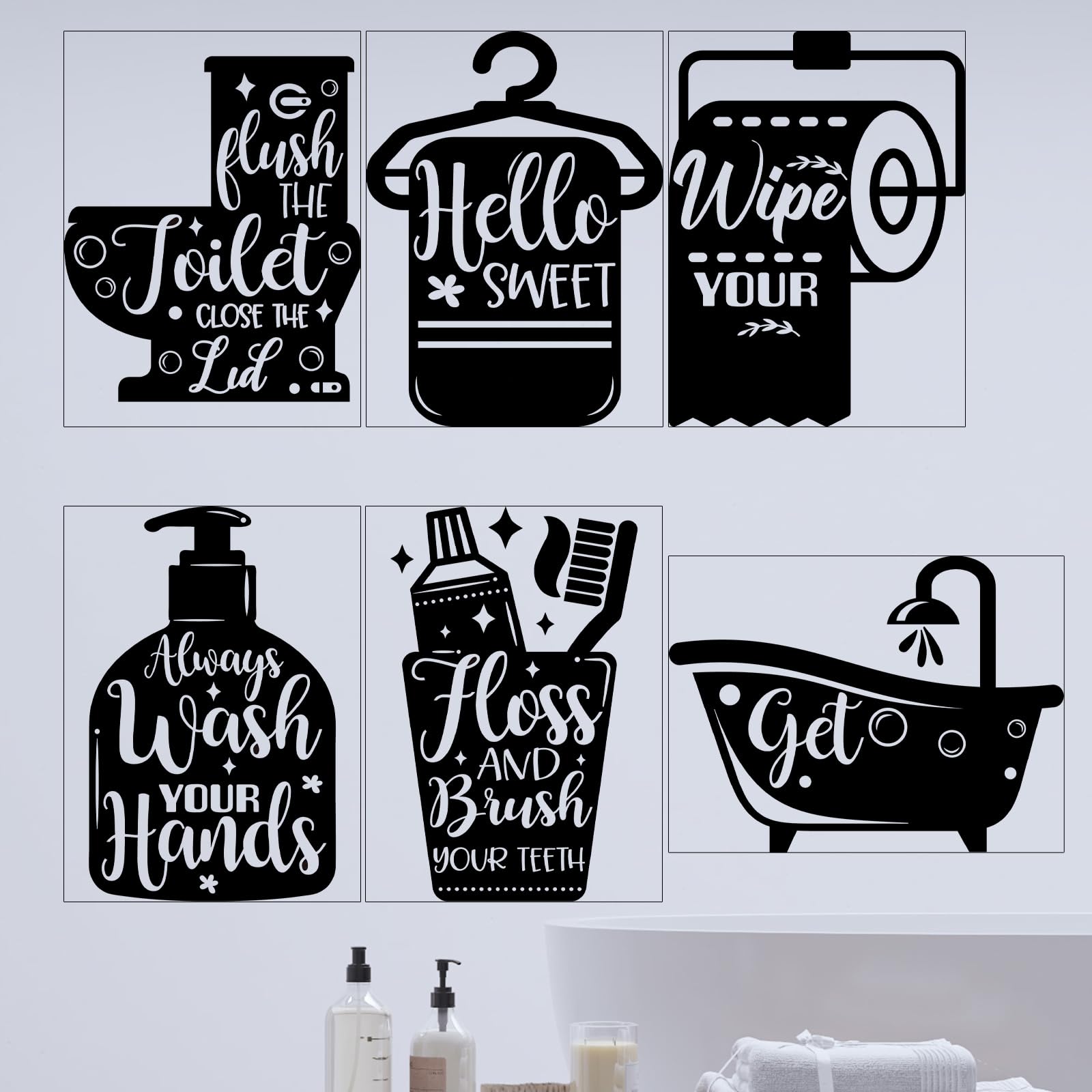 Calcomanías de pared de baño con frases divertidas para decorar tu aseo
