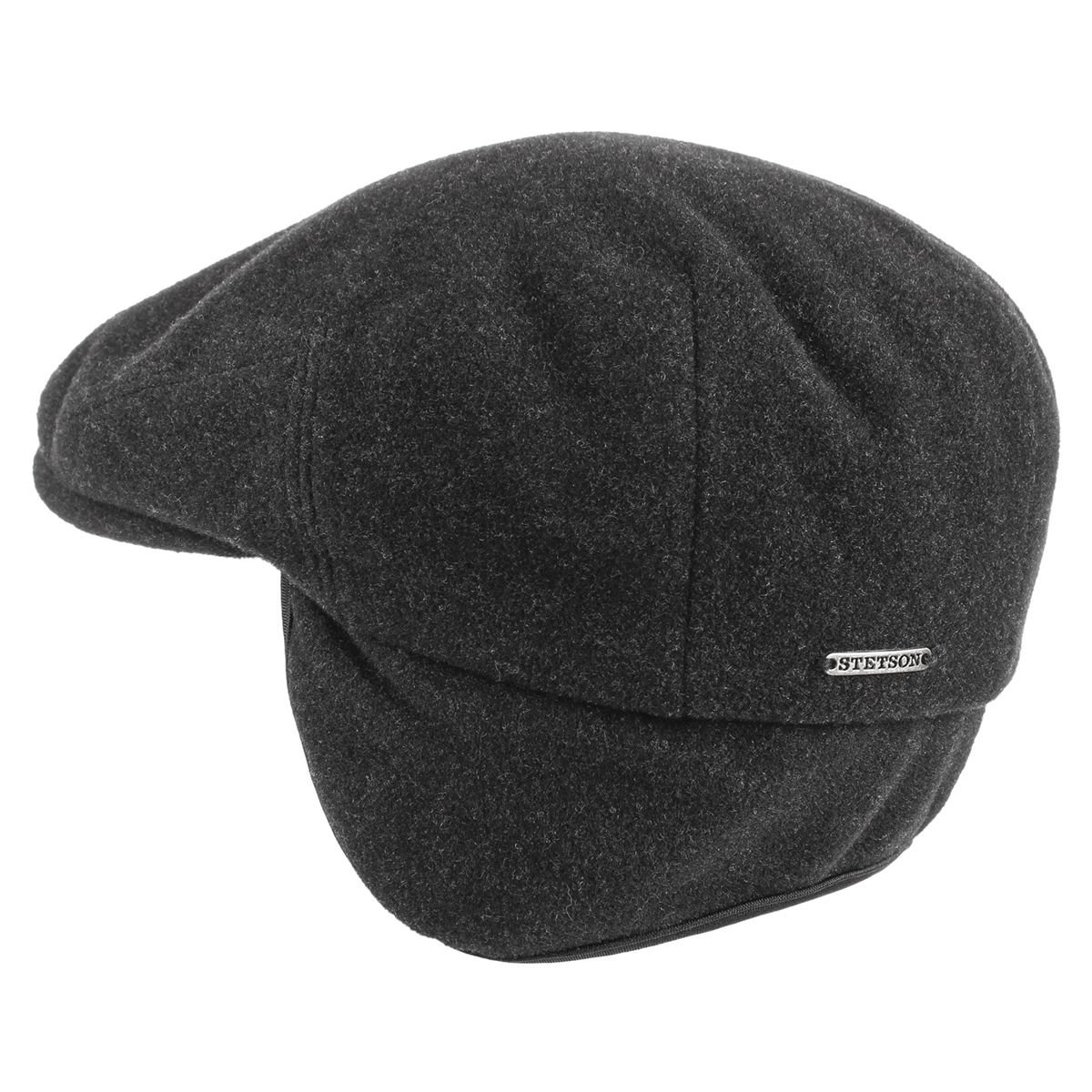 Stetson Kent Wool Flat Cap Herren Made in EU Kaschmir Herbst Winter Ohrenklappen Schirmmütze