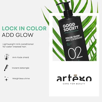 Artego Good Society Color Glow Milk Conditioner (33.8 fl oz) Lightweight Detangling Conditioner for Color-Treated Hair