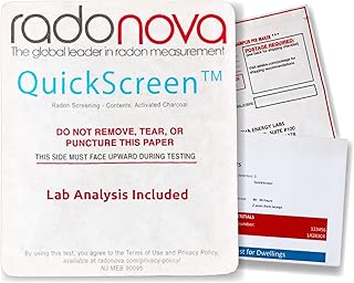 QuickScreen Home Radon Test Kit - Short Term Charcoal Radon Detector (2-4 Days) - Cost of Lab Analysis Included - Reliable Accurate Readings - EPA Approved Radon Home Test
