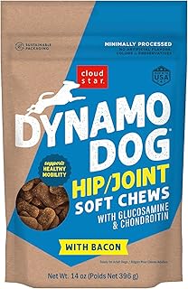 Cloud Star Dynamo Dog Soft Chews Hip & Joint Grain Free Dog Treats, Bacon & Cheese, 14 oz. Pouch