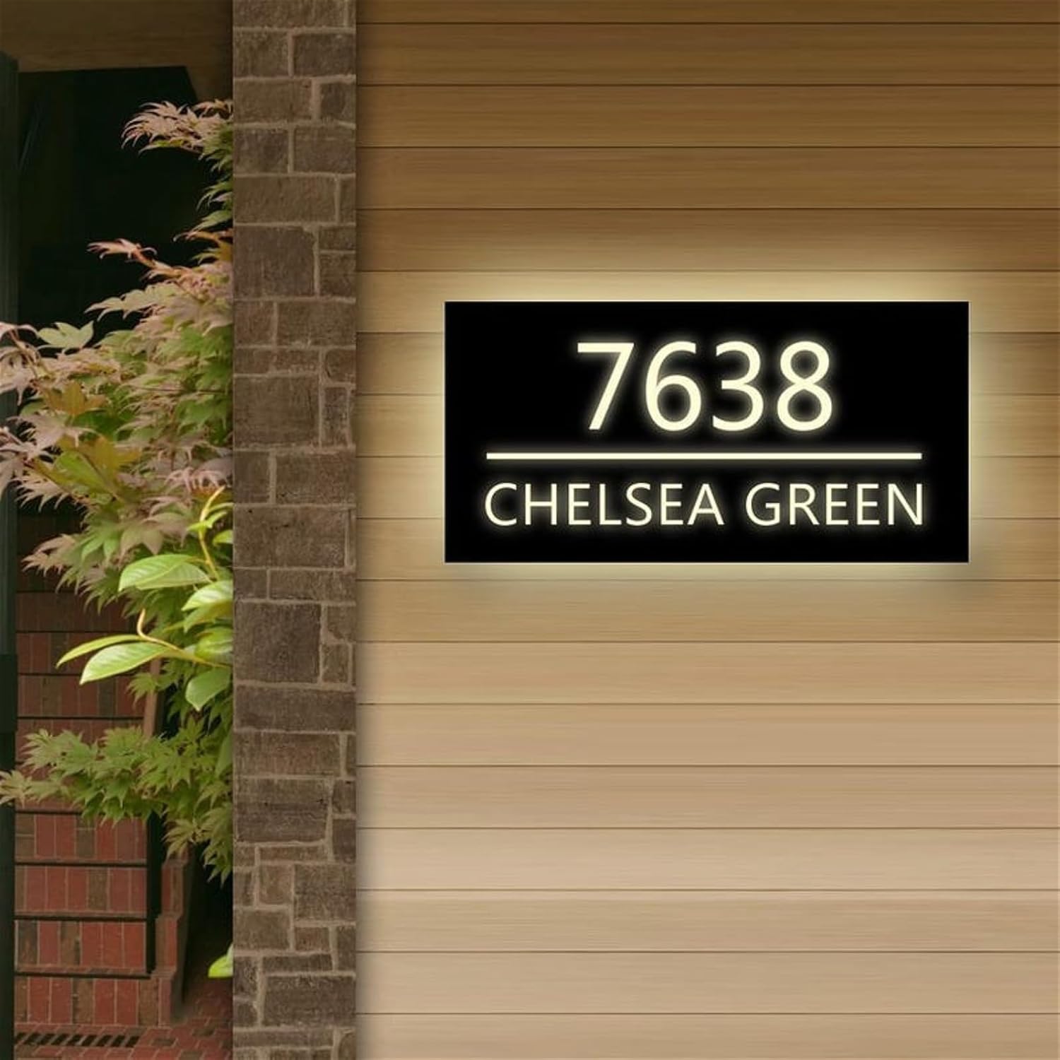 Custom LED House Number Illuminated House Sign,Personalized Backlit Address Plaque House Number Sign (Multicolor)