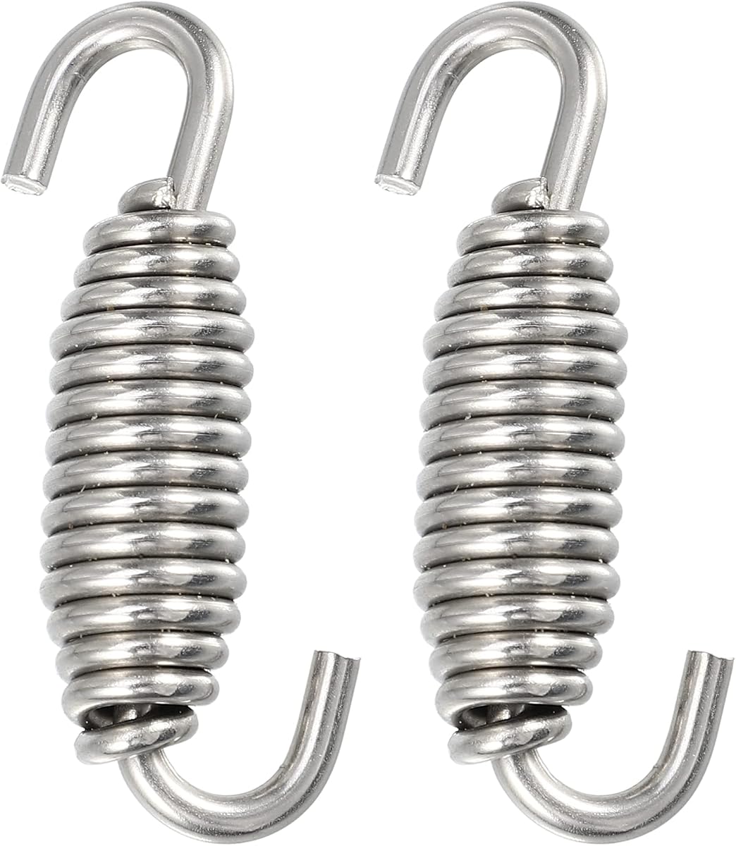 X AUTOHAUX 2 Pcs Motorcycles Universal Exhaust Pipe Spring 54mm 2.13" Stainless Steel Exhaust Pipe Spring Hook Modified Accessory