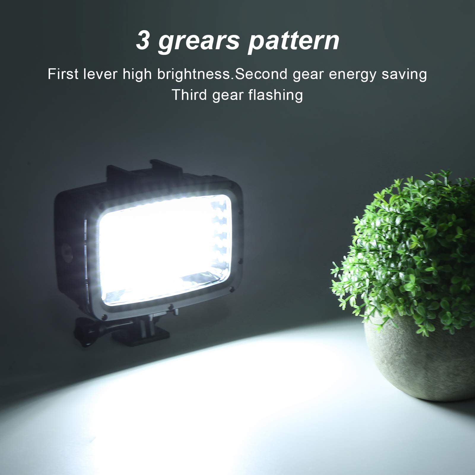 LED Tauchlicht, 40M Wasserdichtes Unterwasser Fülllicht, 5500-6000K Profi SLR Kamera Licht, 3 Farben Weiche LED Tafeln