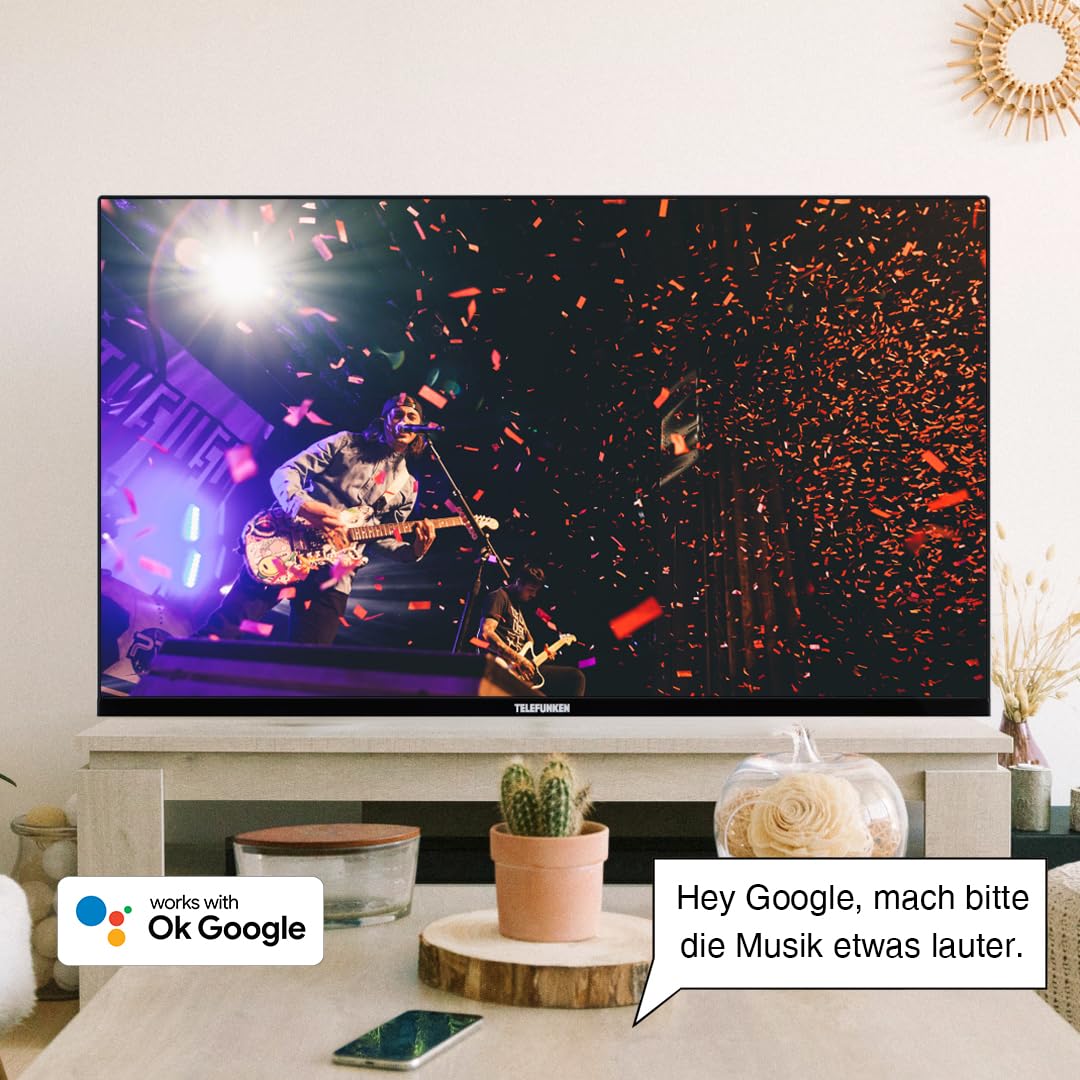 TELEFUNKEN D43U551X1CWI 43 Zoll Fernseher/Smart TV (4K Ultra HD, HDR Dolby Vision, Triple-Tuner, Dolby Atmos) - 6 Monate HD+ inkl.
