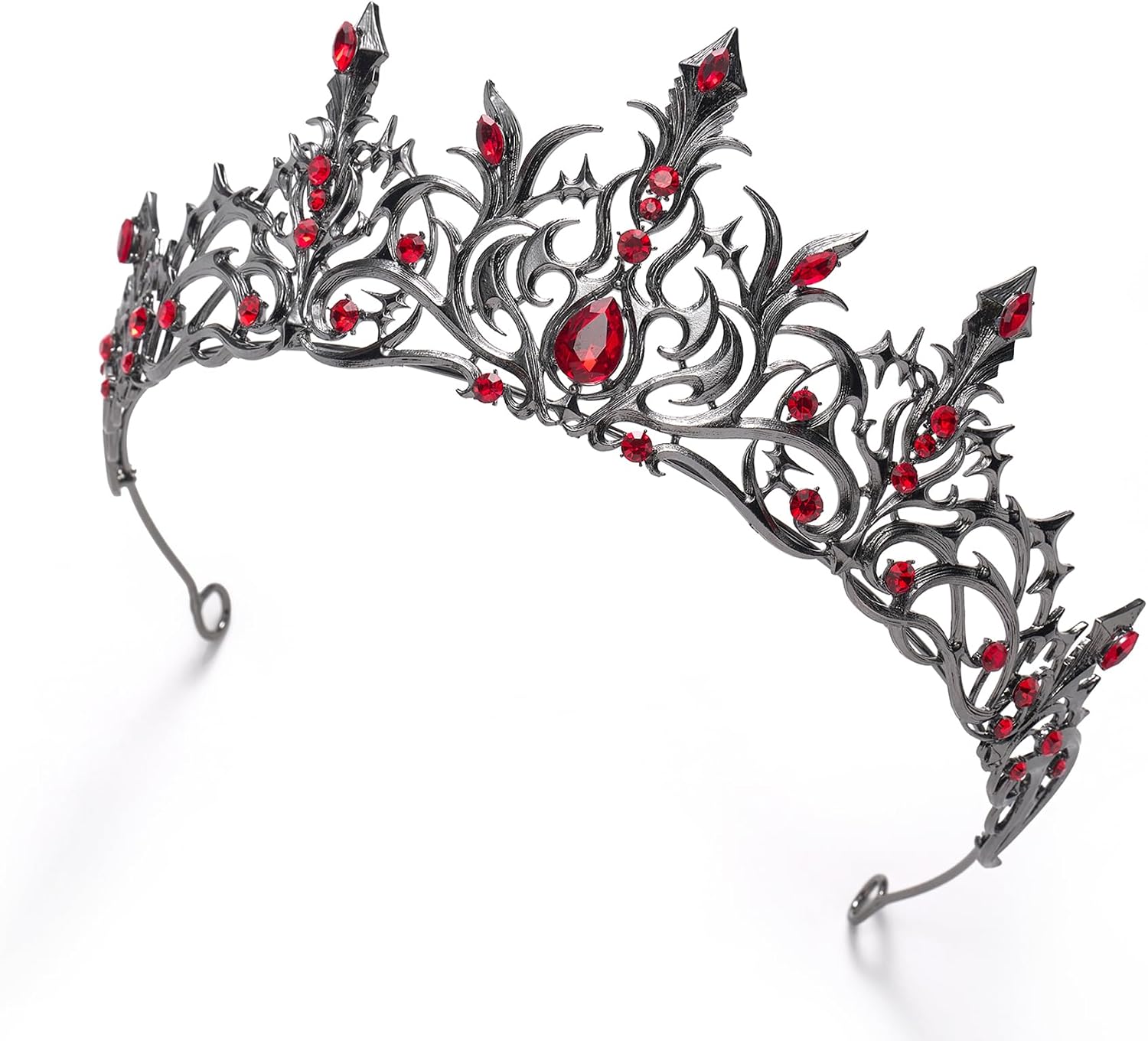 SWEETV Halloween Crown - Vines of the Underworld, Black Gothic Tiara for Women & Girls, Baroque Crown for Costume Party