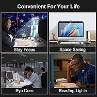 Vista 7 de Lámpara de monitor de computadora, barra de luz de pantalla para cuidado de ojos, lámpara de teclado con abrazadera/brillo ajustable y 3