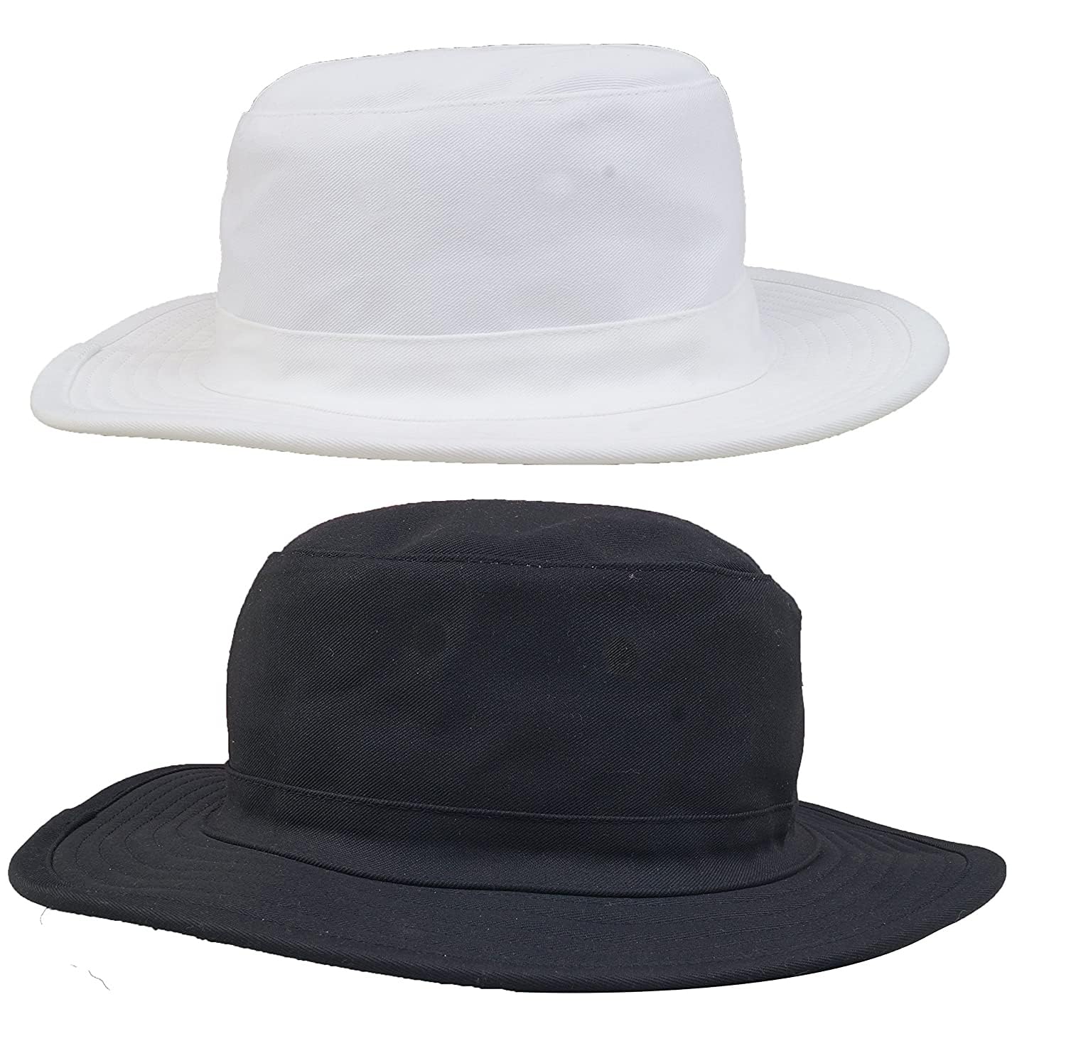 PrimeBox Cotton Classic Packable Beach Outdoor Bucket Sun Hat for Men Women  Adult Teen Summer Sun Protection (Black White Combo)