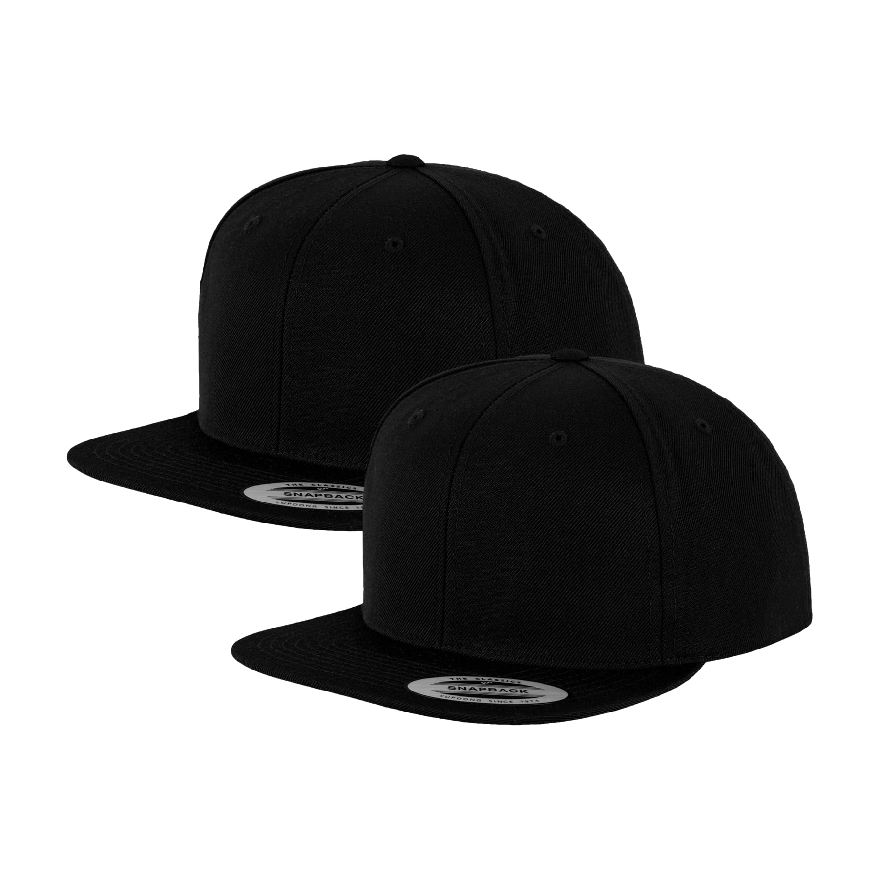 Flexfit 2er Pack Classic Snapback Cap – Verstellbare Baseballkappe im Streetstyle, Unisex