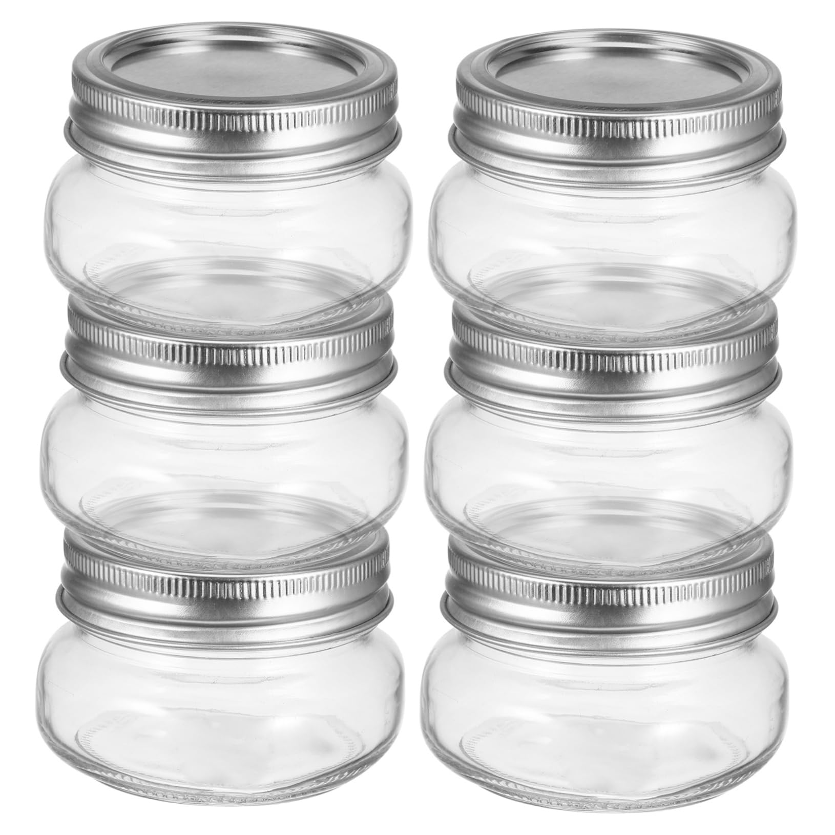 Mobestech 6stücke Wiederverwendbare Haushaltsgläser mit Deckel zur Aufbewahrung von Gewürzen Marmelade Honig und Desserts Kleine Einmachgläser als Lebensmittelbehälter Vorratsdose aus Glas M