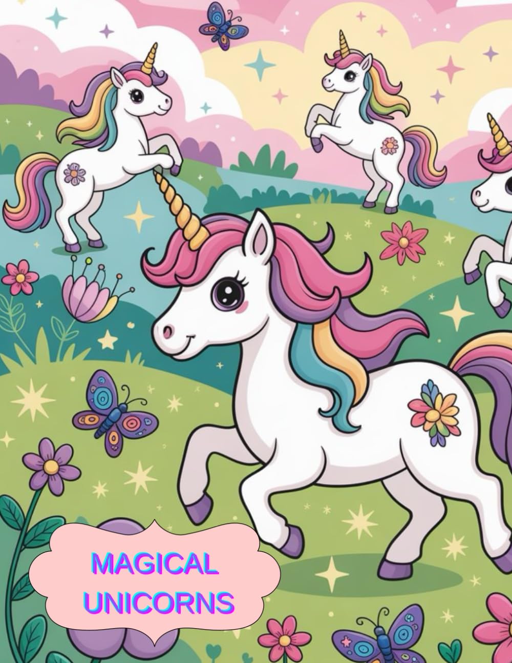 MAGICAL UNICORNS , Magical Unicorns Coloring and Activity Book for Kids Ages 4–8. Coloring book, Trace lines, Number Maze, Count and Shapes: COLOR BOOK
