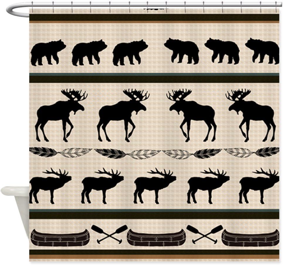 CafePress Mountain Cabin Blanket Design Decorative Fabric Shower Curtain