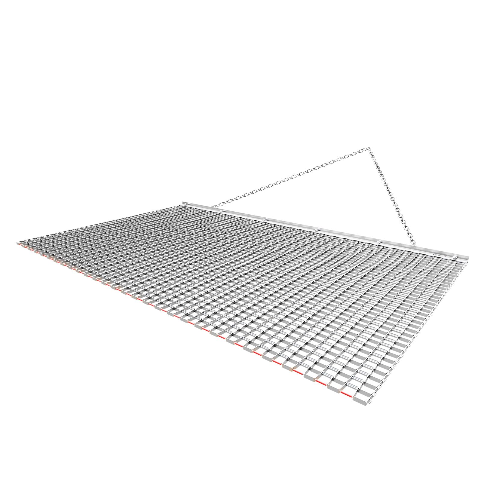 VEVOR Bremsmatte, Baseball-Feldbremsmatte, Rasen-Nivellierer, Feldwiderstand, strapazierfähiges, verzinktes Stahlgeflecht, Zugmatte mit Abschleppkette, für Kieseinfahrt, Ruten, Bauernhof-Nivellierung