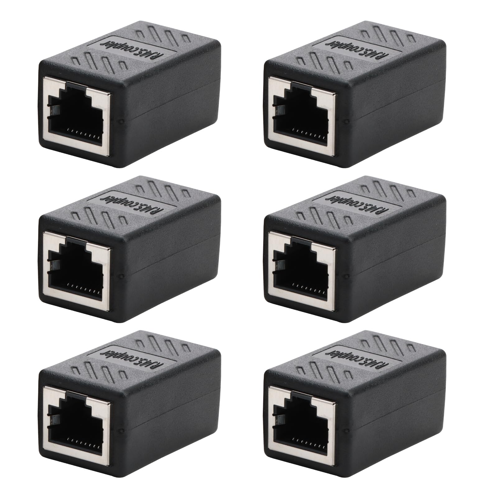 6 Pezzi Accoppiatore RJ45 10Gbps, Connettore di Rete Cat7 / Cat6 / Cat5e / Cat5, Connettore Ethernet Femmina a Femmina, Connettori RJ45 in Linea Schermato per Prolunga Giunto per Cavo LAN e Ethernet