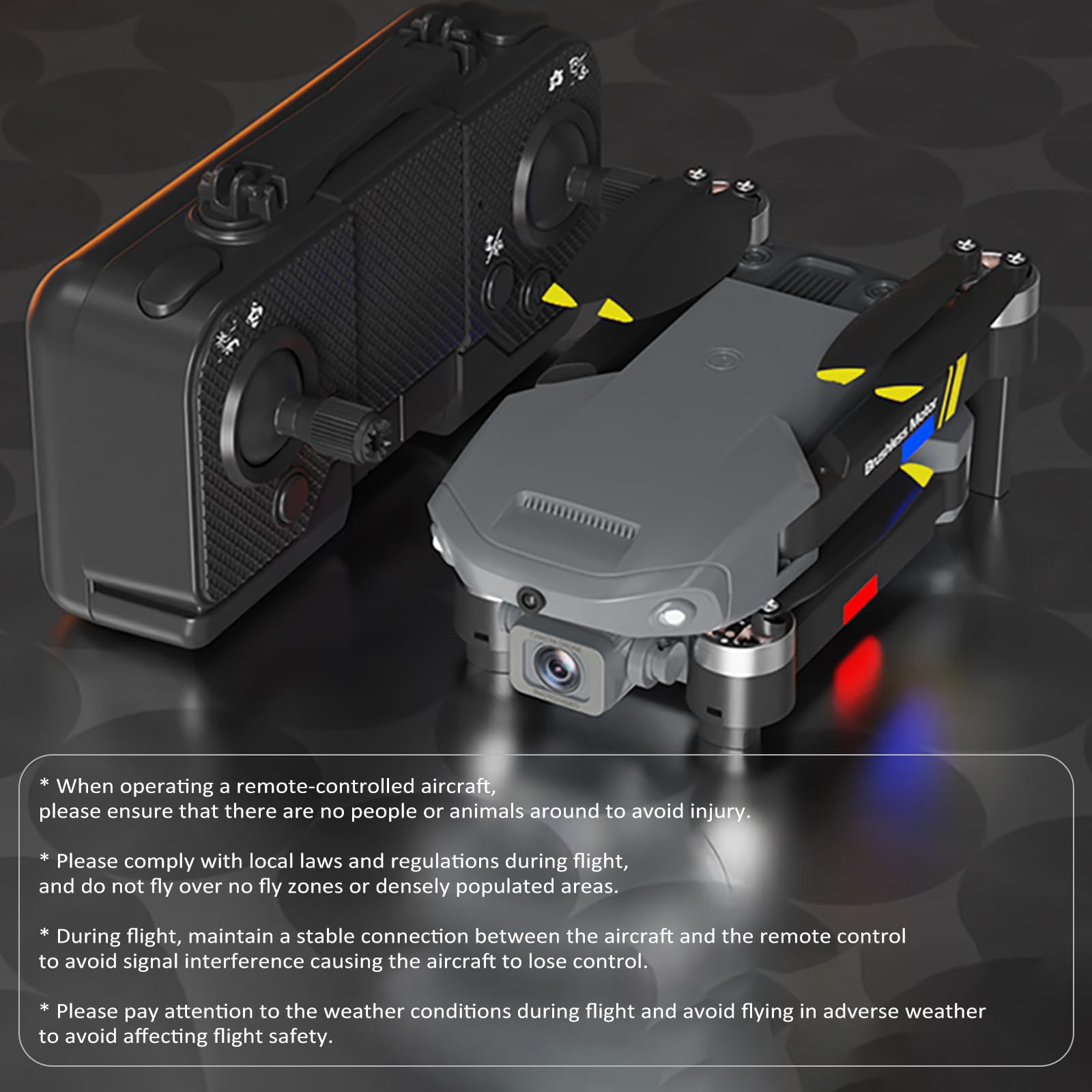 Drone Quadcopter Plegable S175 con Cámara Dual 4K, Seguimiento Inteligente, Motor Sin Escobillas, Mapeo 5G, Vuelo de Trayectoria, Retorno con Una Tecla, Estuche de Transporte (cámara 4k 3 baterías)