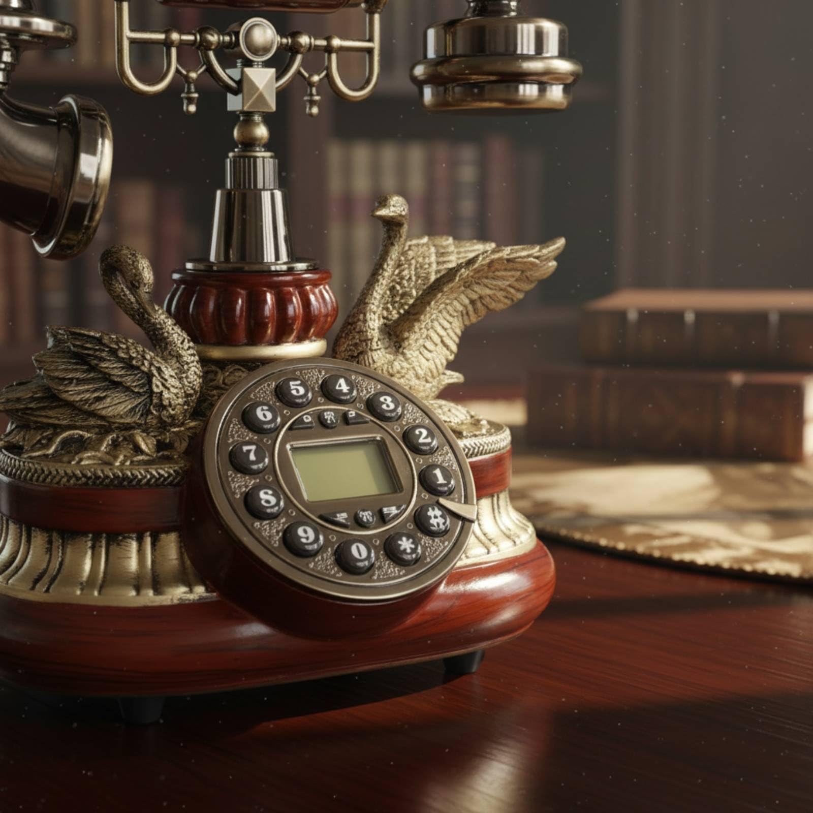 MagiDeal Teléfono Fijo Retro Teléfono de Escritorio Teléfono de Casa Teléfono Vintage con Compatibilidad de Tarjeta para Mayor Ubicación Llamadas Fluidas y