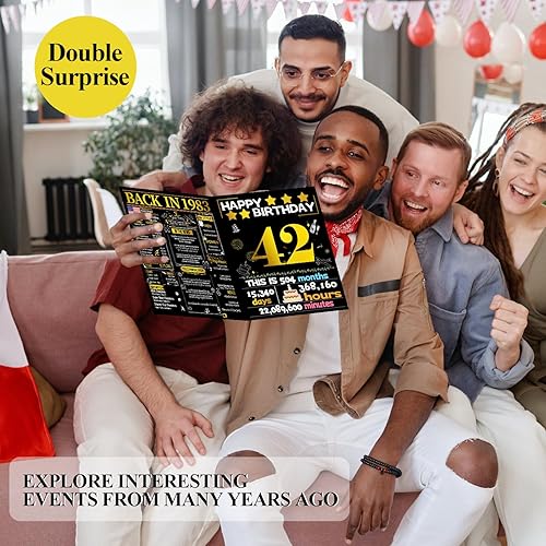 Miniatura 6 de Joycard Tarjeta de cumpleaños número 42 para mujeres y hombres, regalo de feliz cumpleaños 3D desplegable para ella y él, divertidas decoraciones de