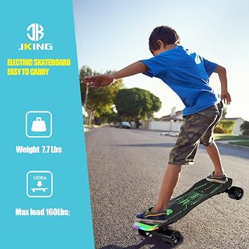 JKING Electric Skateboard for Kids and Teens,Smart Sensors Electric Skateboard,350W Hub-Motor,9.32 MPH Top Speed,4.6 Miles Range,Max Load 160 Lbs,