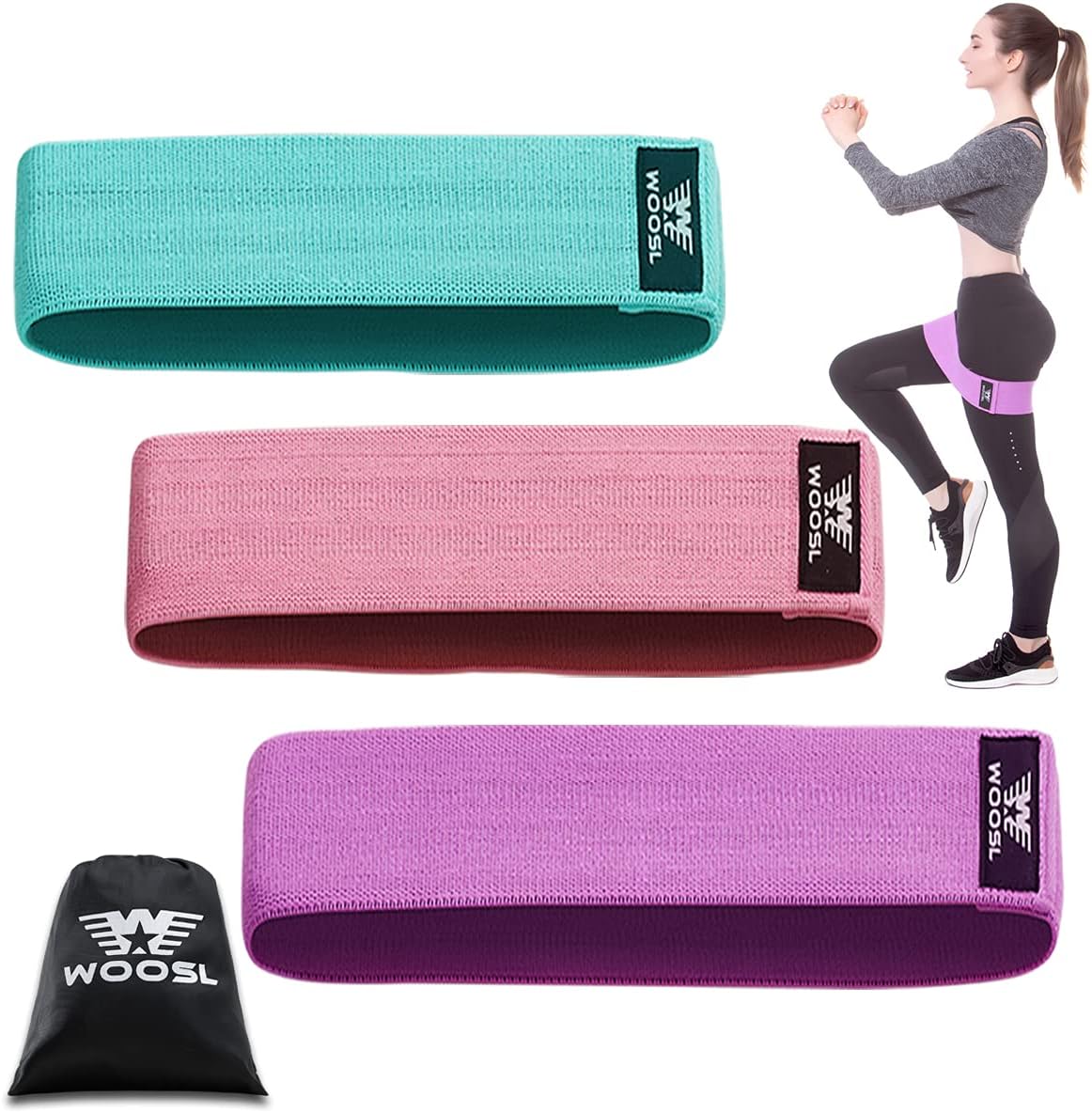 Booty Bands Resistance Bands for Women Butt and Legs, Workout Bands Resistance Non