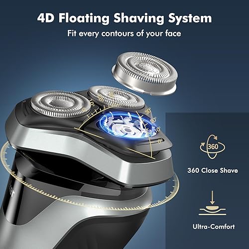 Miniatura 3 de Maquinilla de afeitar eléctrica para hombres, afeitadora eléctrica recargable con recortadora emergente para recortadora de patillas, afeitadora