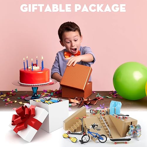 Miniatura 5 de HOMETALL - Juego de patineta con diapasón 5 piezas parque de patineta con 13 piezas mini juego de juguetes para dedos que incluye monopatines